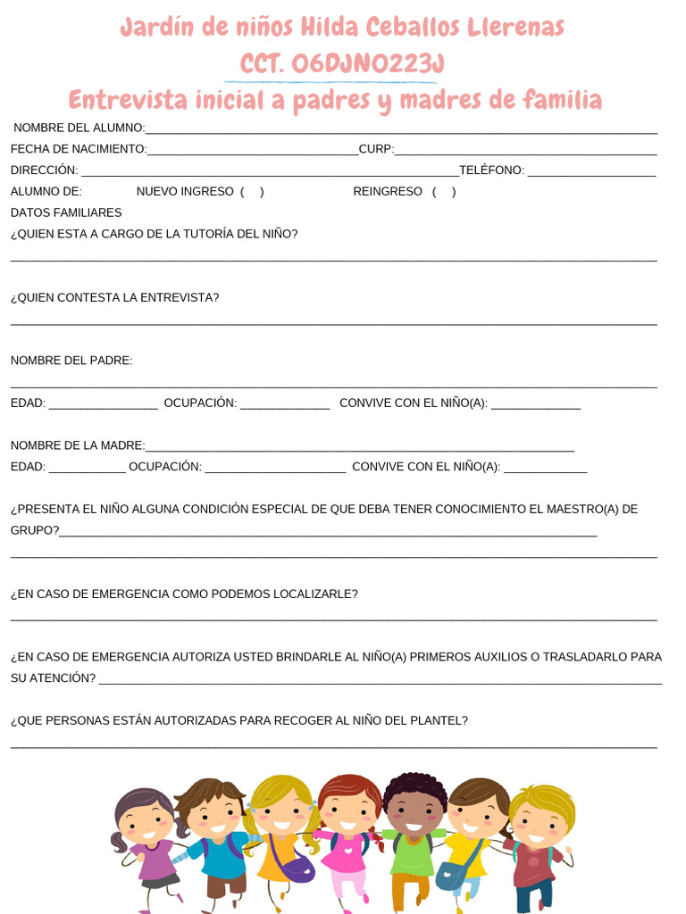 Entrevista A Padres Y Madres De Familia Completa Pdf