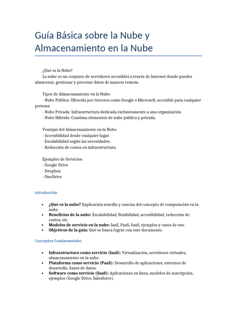 Guía Completa de Almacenamiento en la Nube | PDF | Computación en la ...