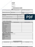 Admission Form For Jacc