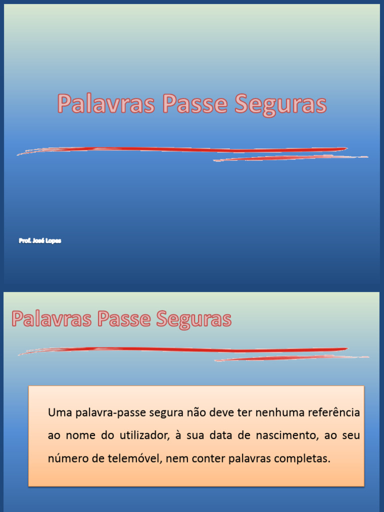 02 Palavras Passe Seguras | PDF