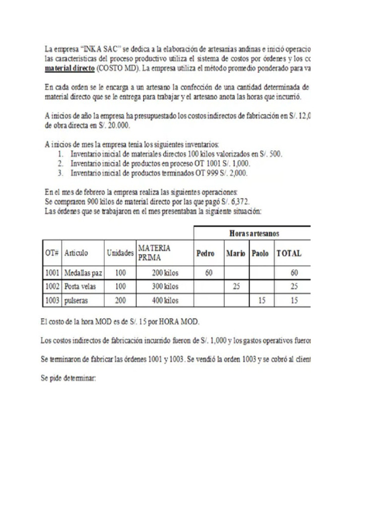 Análisis de Costos y Resultados Financieros | PDF | Informática