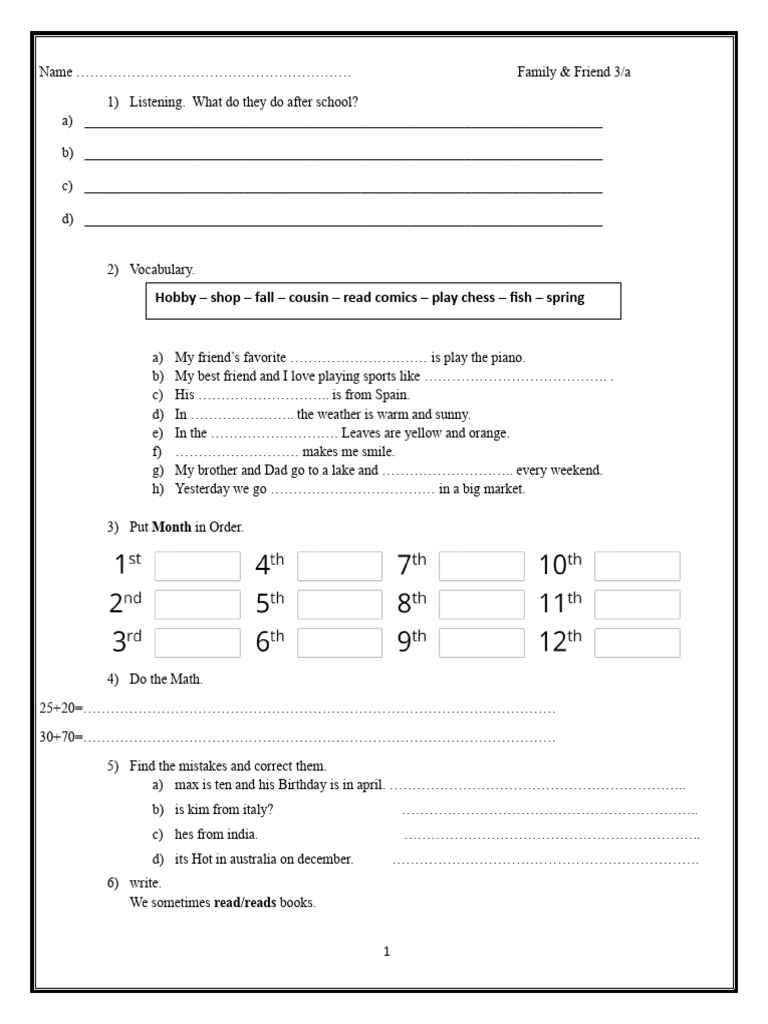Family and friend 3a pdf