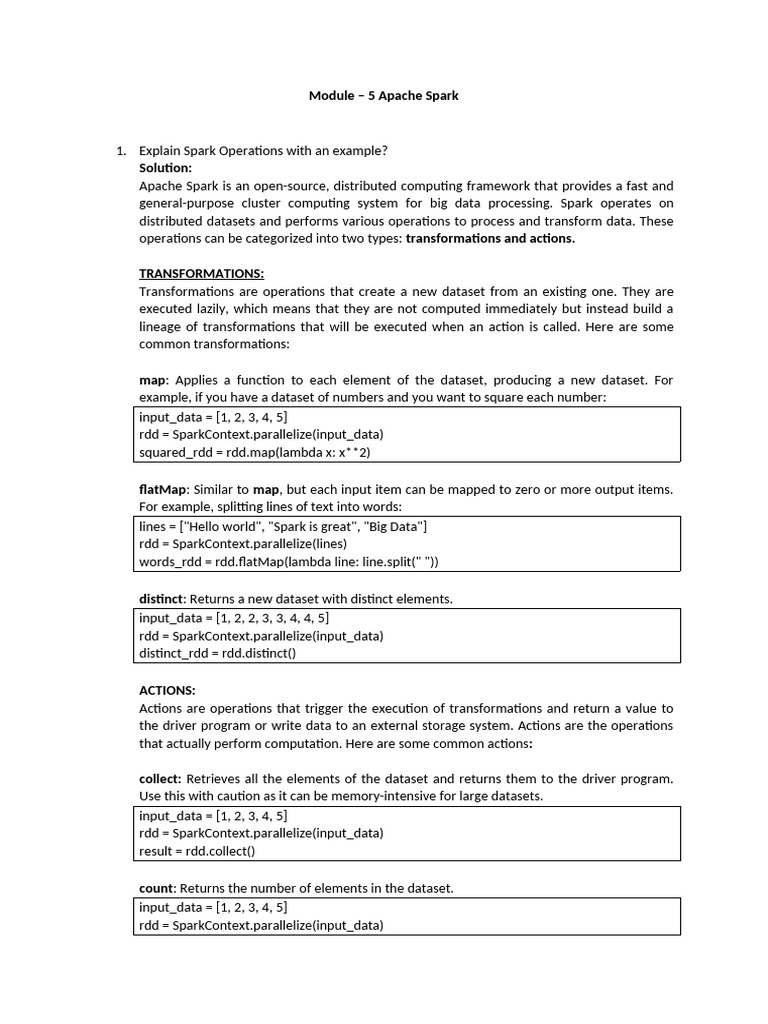 Understanding Spark RDD Operations | PDF | Apache Spark | Computing