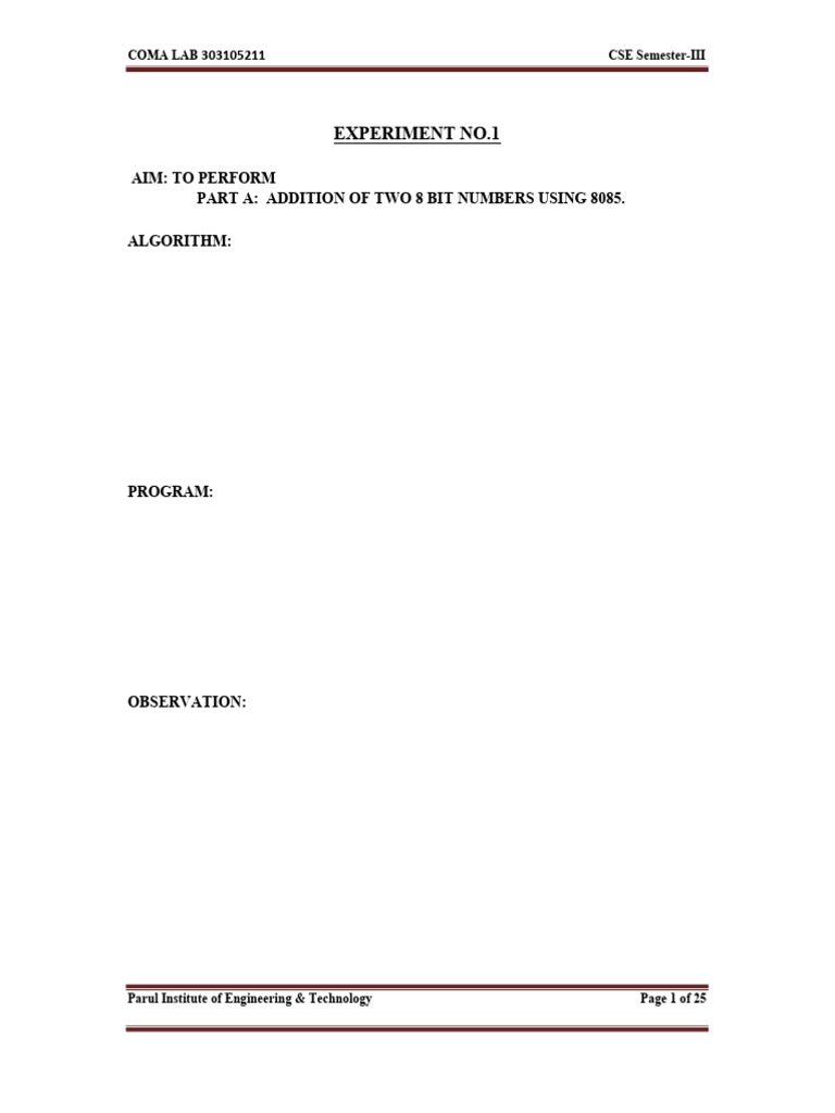 Blank Microprocessor Manual | PDF | Computing | Theoretical Computer ...