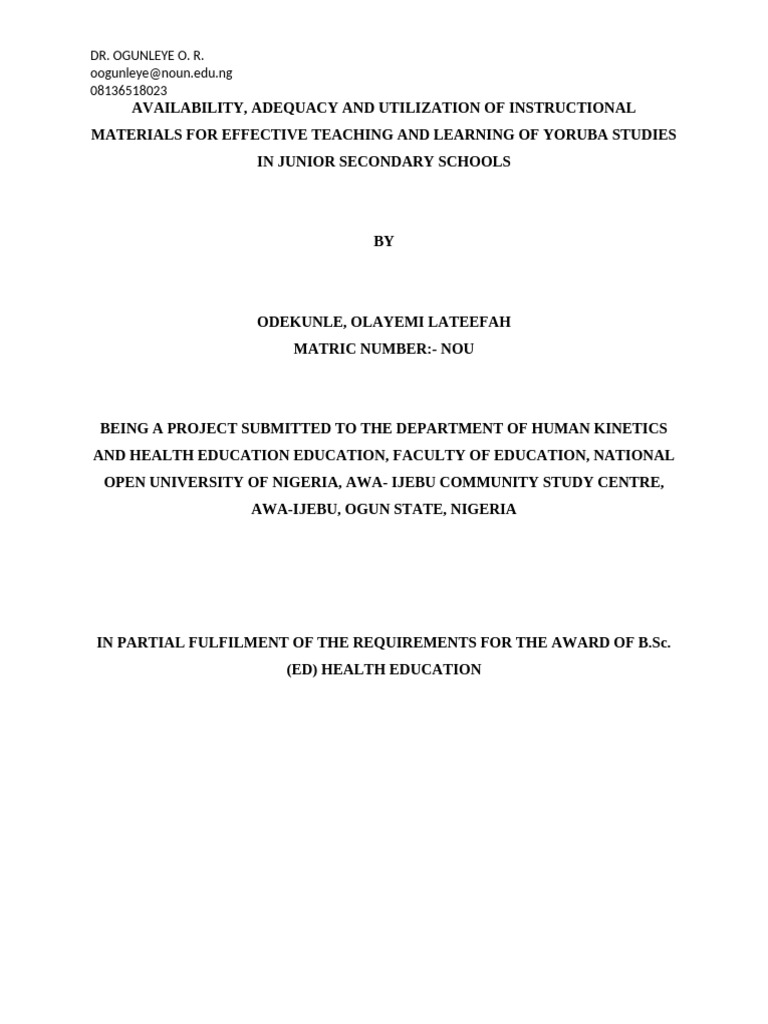 Noun Project on Yoruba Studies Materials | PDF | Self-Improvement ...