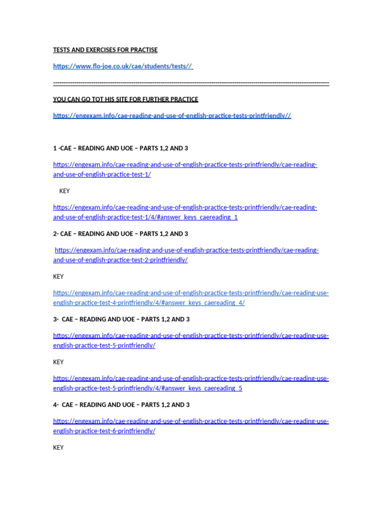CAE Practice Tests and Resources | PDF | Business | Computers