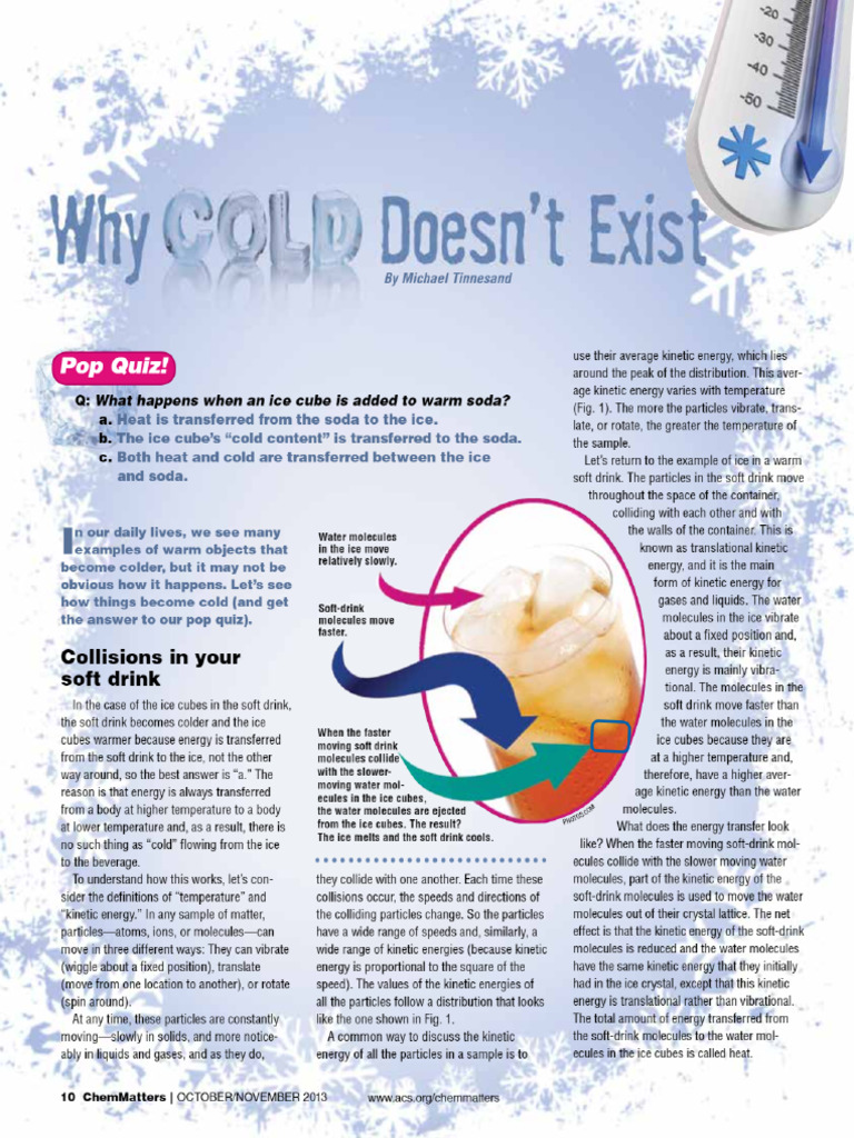 Why Cold Doesnt Exist Chem Matters | PDF