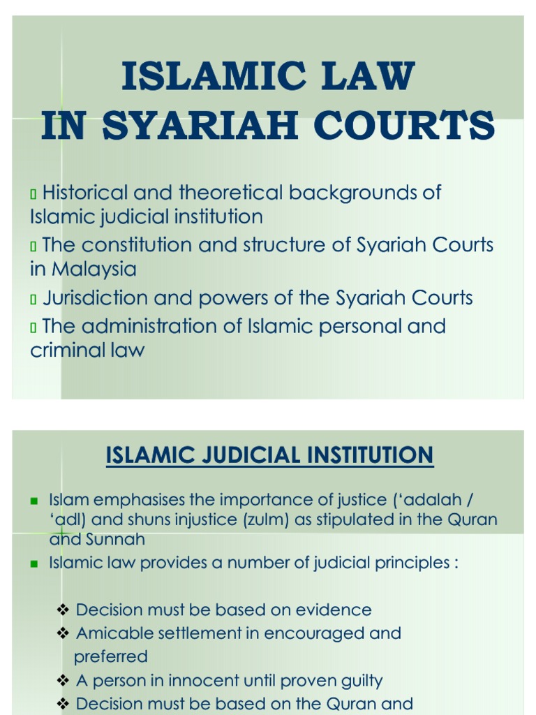 Syariah Law Overview in Malaysia | PDF | Sharia | Jurisdiction