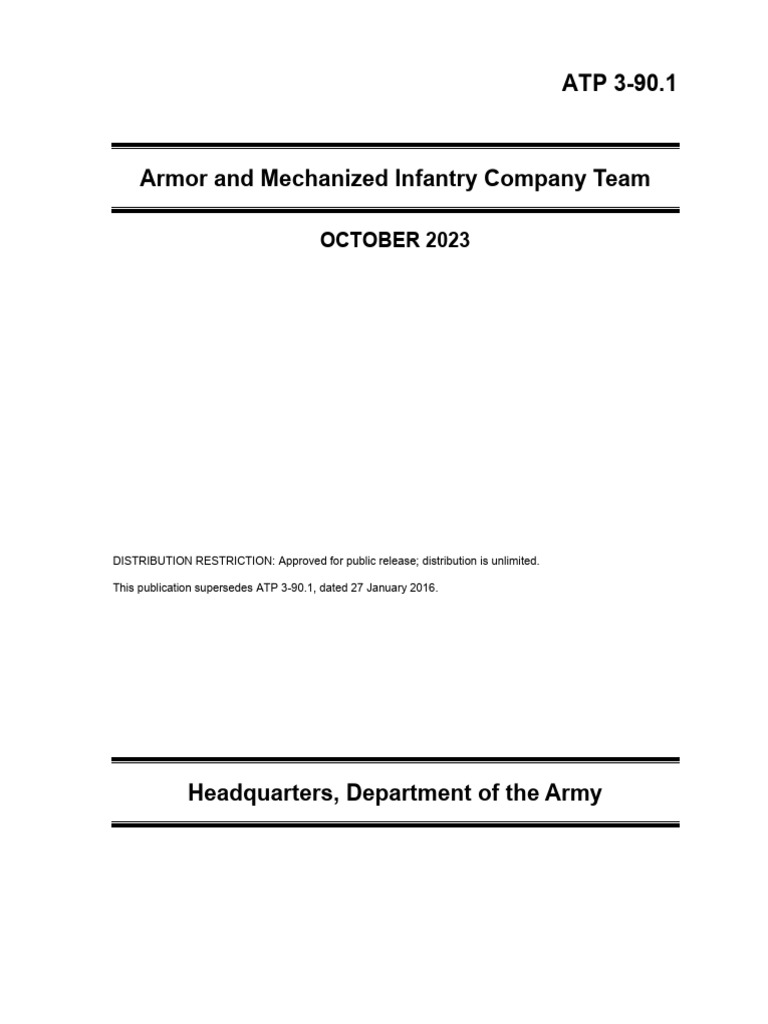 Armor and Mechanized Infantry Tactics | PDF | Company (Military Unit ...