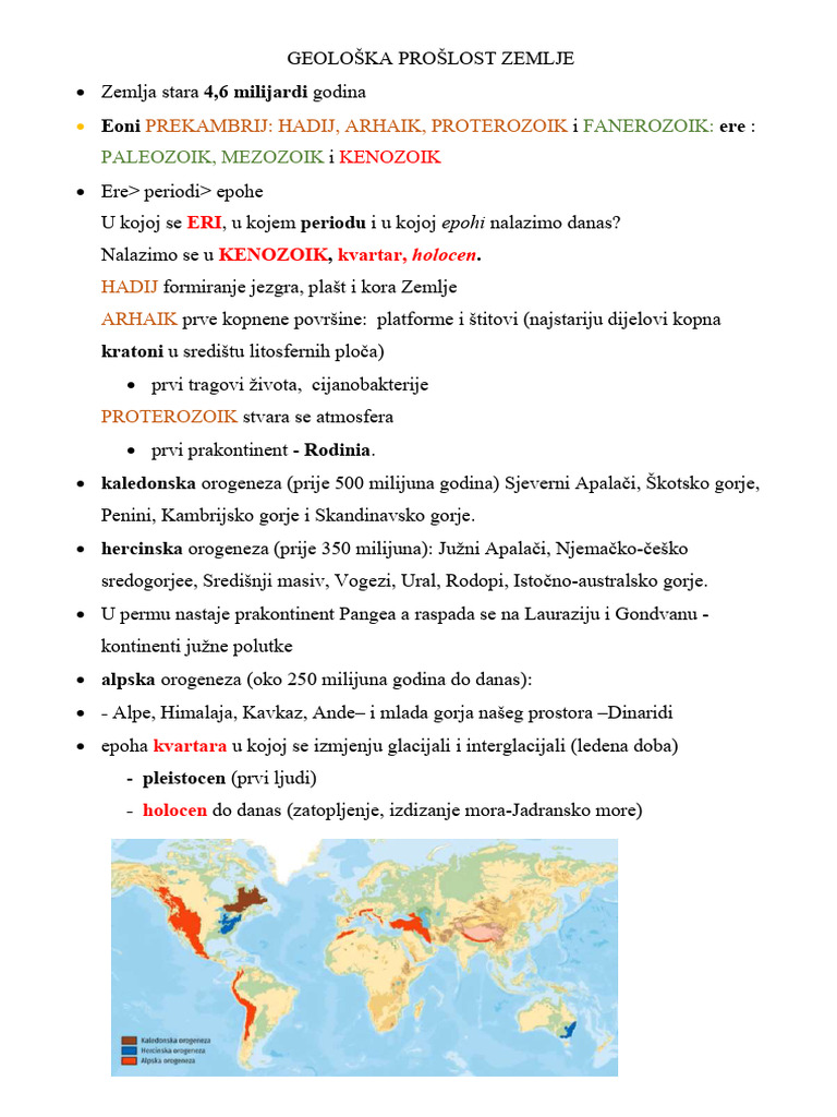 1 - Geološka Prošlost Zemlje | PDF