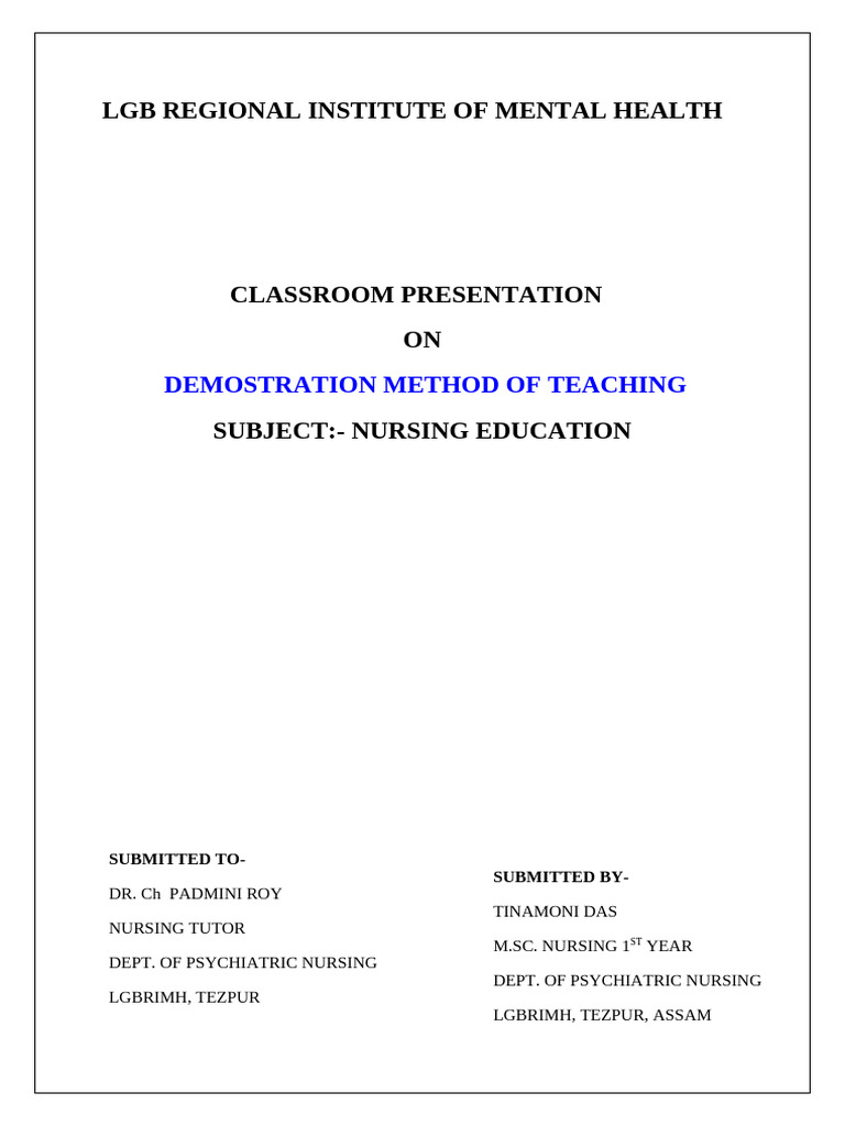 Demonstration | PDF | Learning | Teaching Method