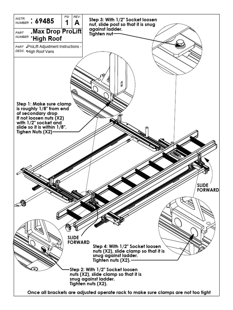 ProLift Ladder Rack Installation Guide | PDF | Screw | Drill