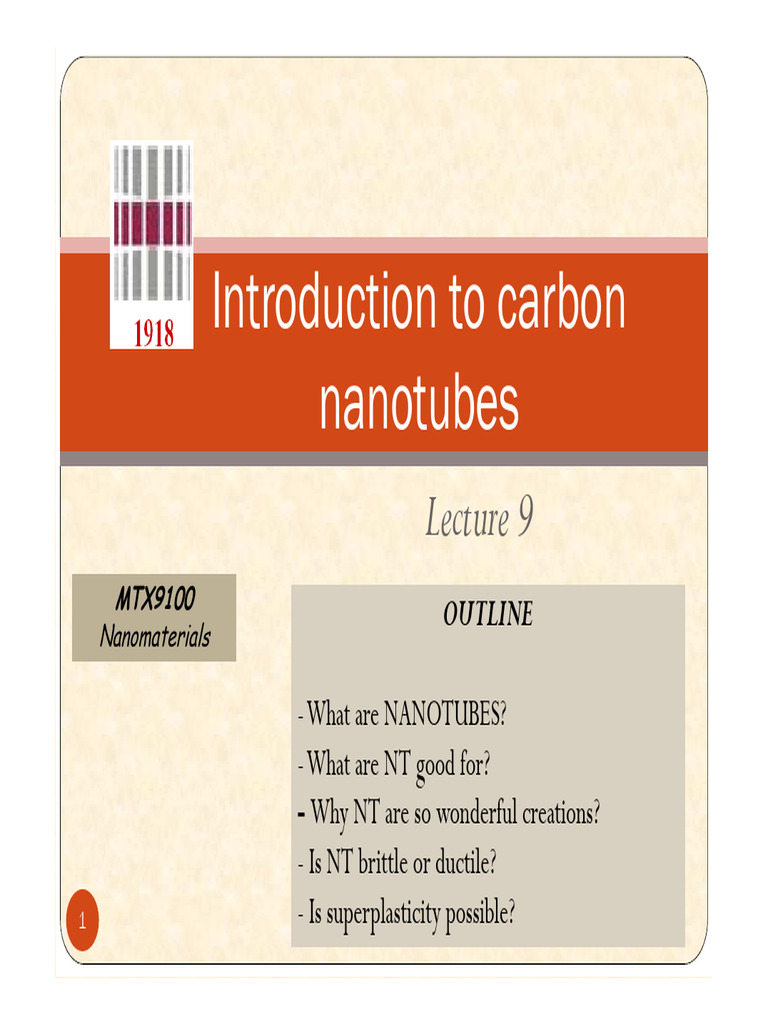 Introduction to Carbon Nanotubes | PDF | Fullerene | Carbon Nanotube