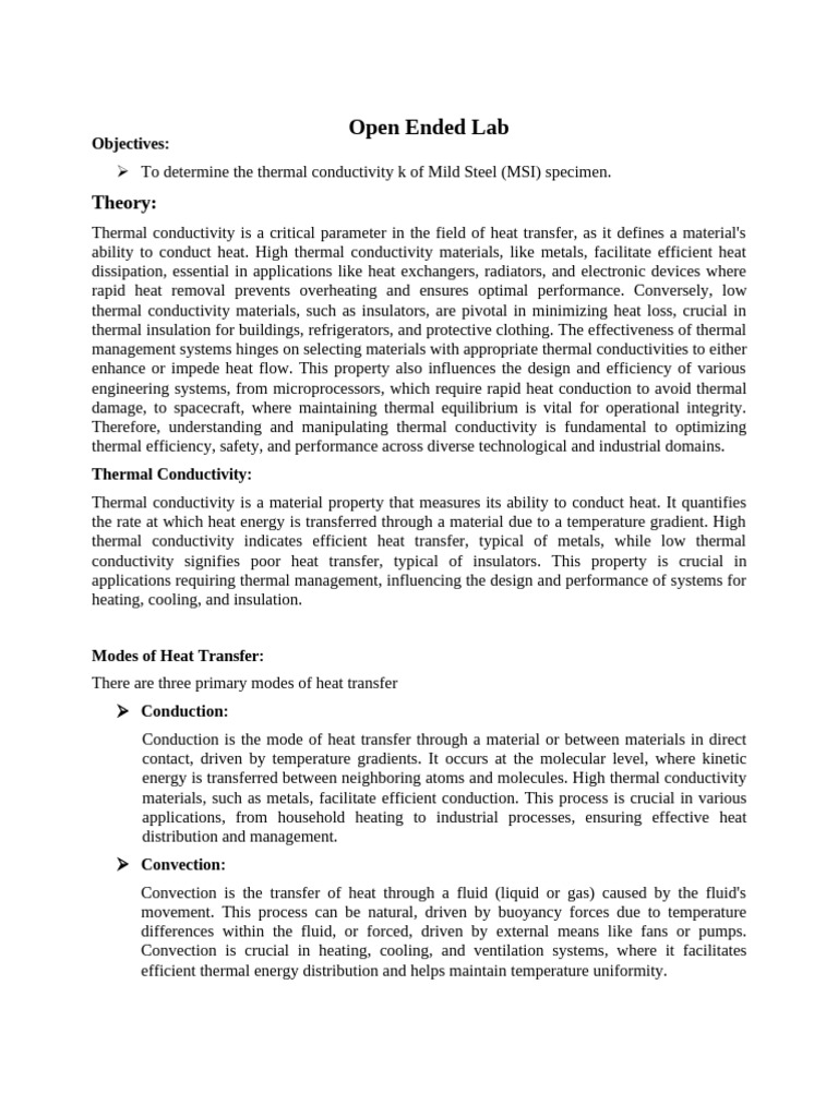 Experiment 3 | PDF | Heat Transfer | Thermal Conduction