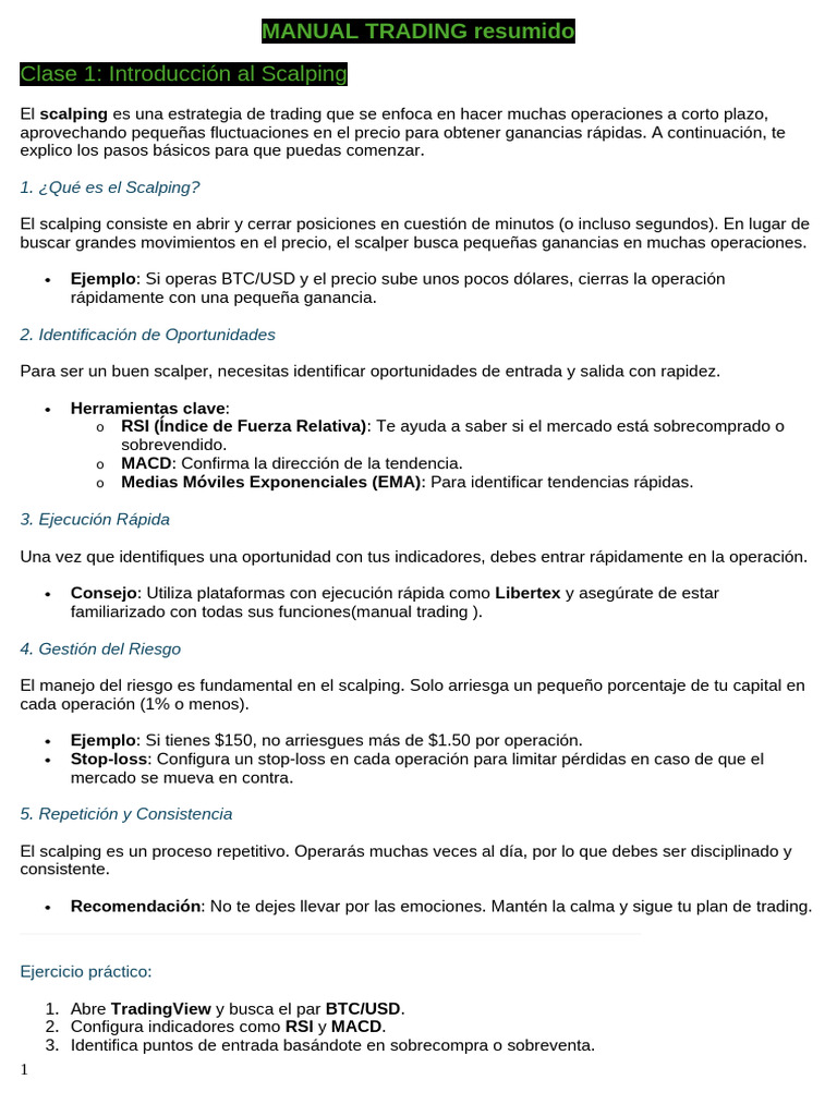 Guía Esencial de Scalping en Trading | PDF | Comerciante (Finanzas ...