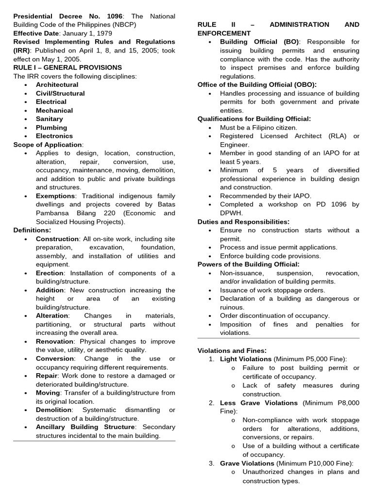 National Building Code of the Philippines | PDF | Wall | Parking