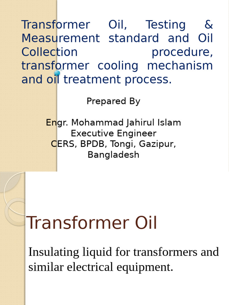 Transformer Oil Testing Standards Guide | PDF | Transformer ...