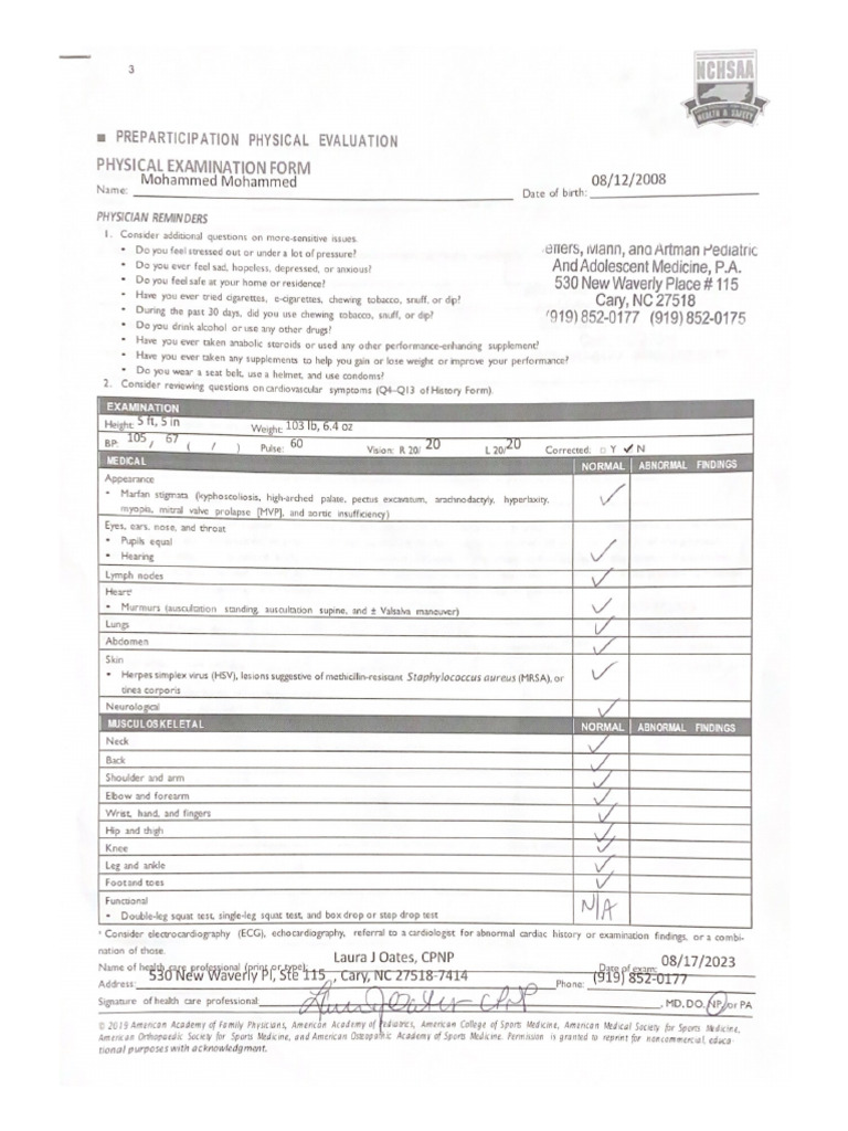 Preparticipation Physical Evaluation Pdf