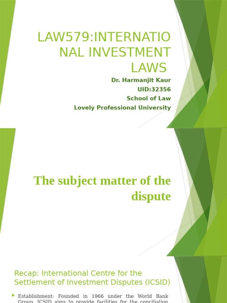 ICSID: International Investment Disputes | PDF | Arbitration | Common Law