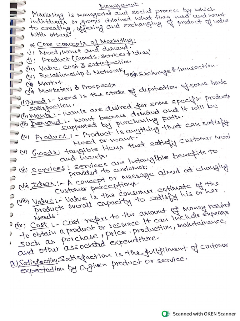 Marketing Management Unit 1 | PDF