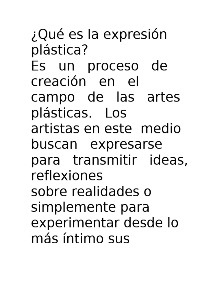 Qué Es La Expresión Plástica | PDF