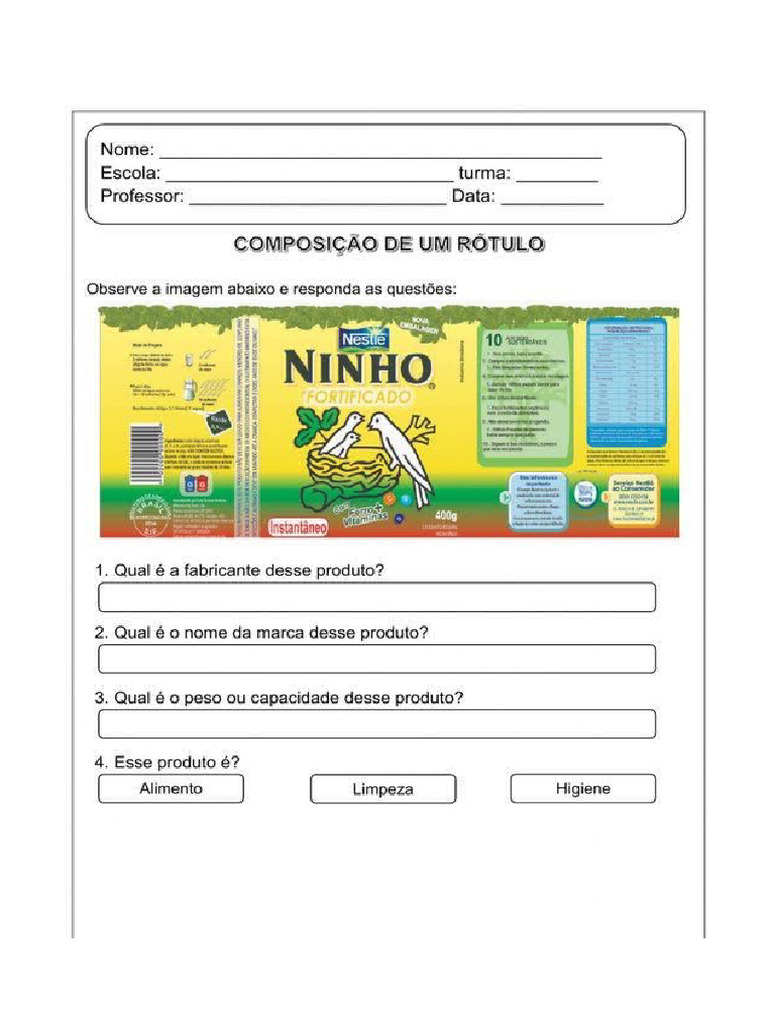 Interpretação de Rótulo | PDF