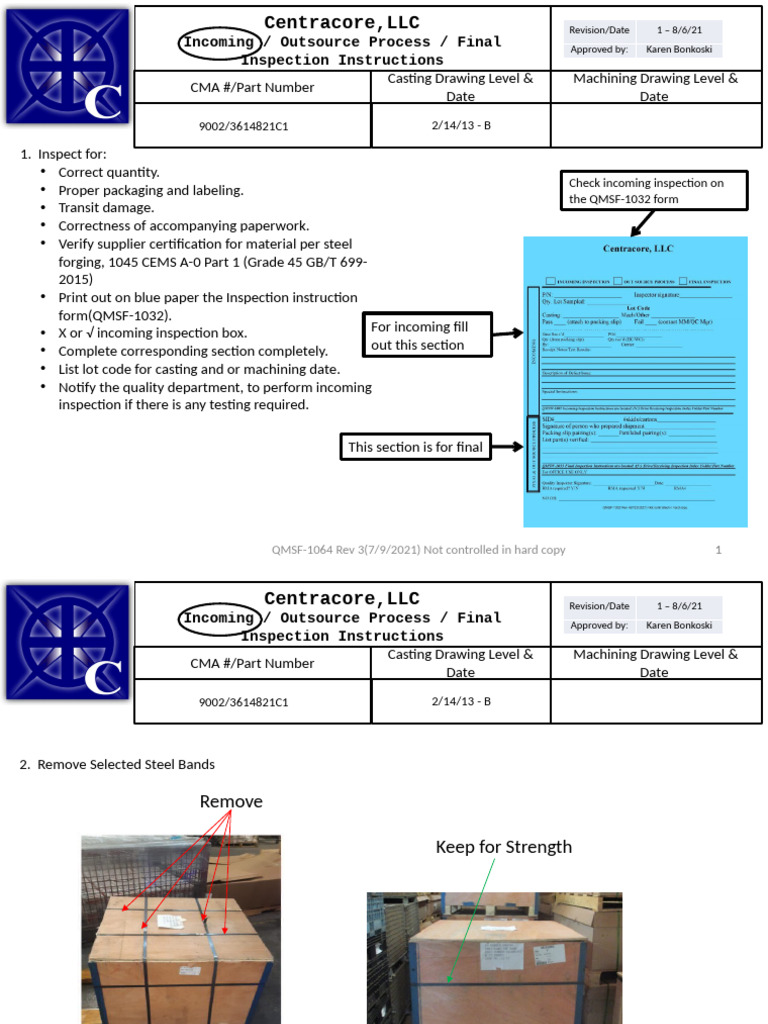9002 Incoming Inspection Instructions Rev 1 | PDF | Secondary Sector Of ...
