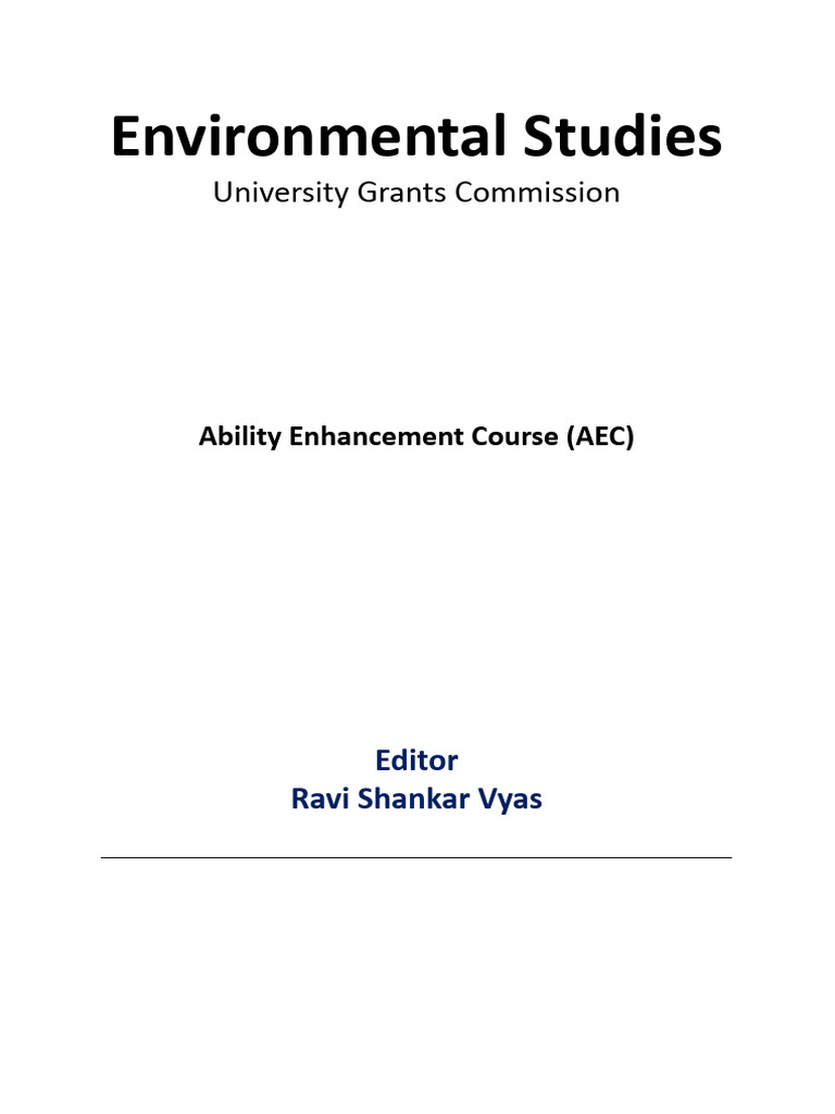Core Syllabus for Environmental Studies | PDF | Conservation Biology ...