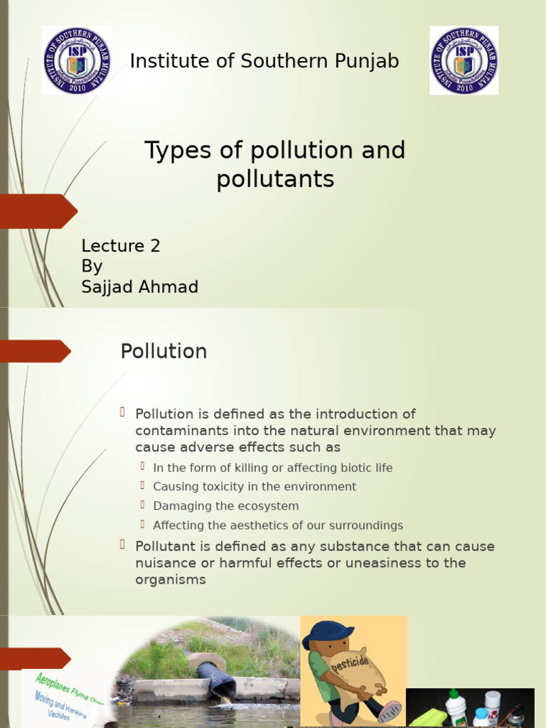 Types and Effects of Pollution | PDF | Pollution | Water Pollution