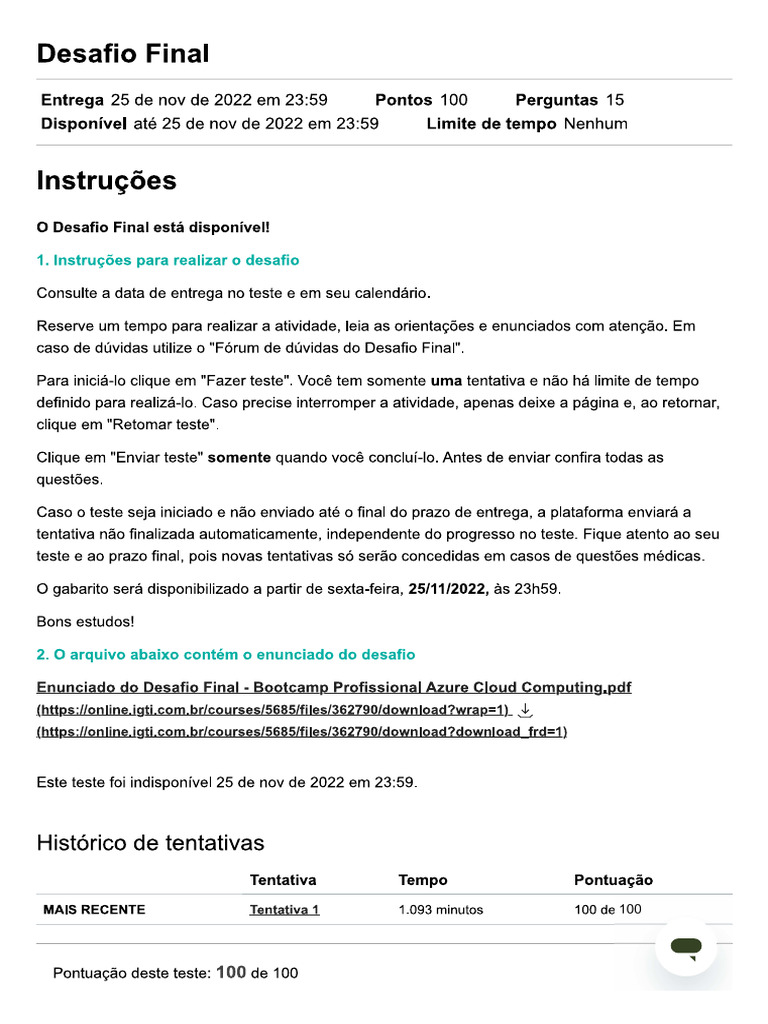 Desafio Final | PDF