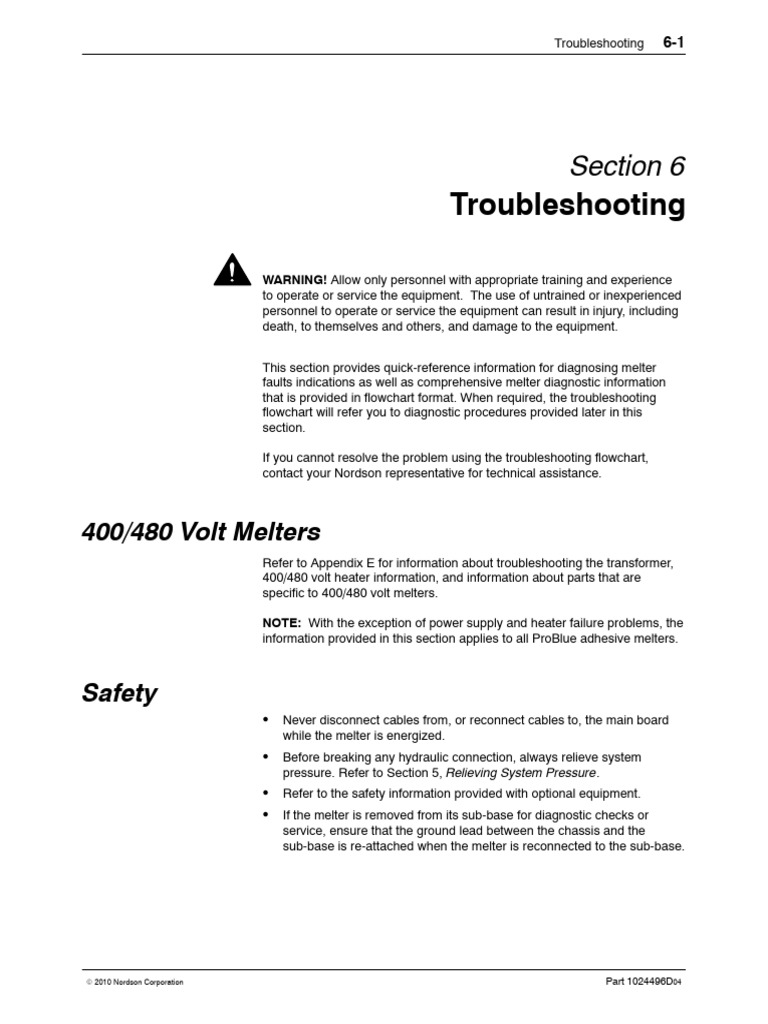 Melter Troubleshooting Guide | PDF | Troubleshooting | Electrical Connector