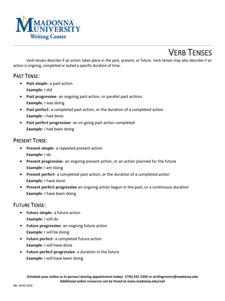 Owl Verb Tenses | PDF