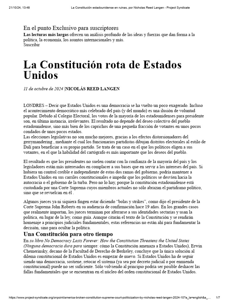 La Constitución Rota de EE. UU. | PDF | Constitución | Los Estados Unidos