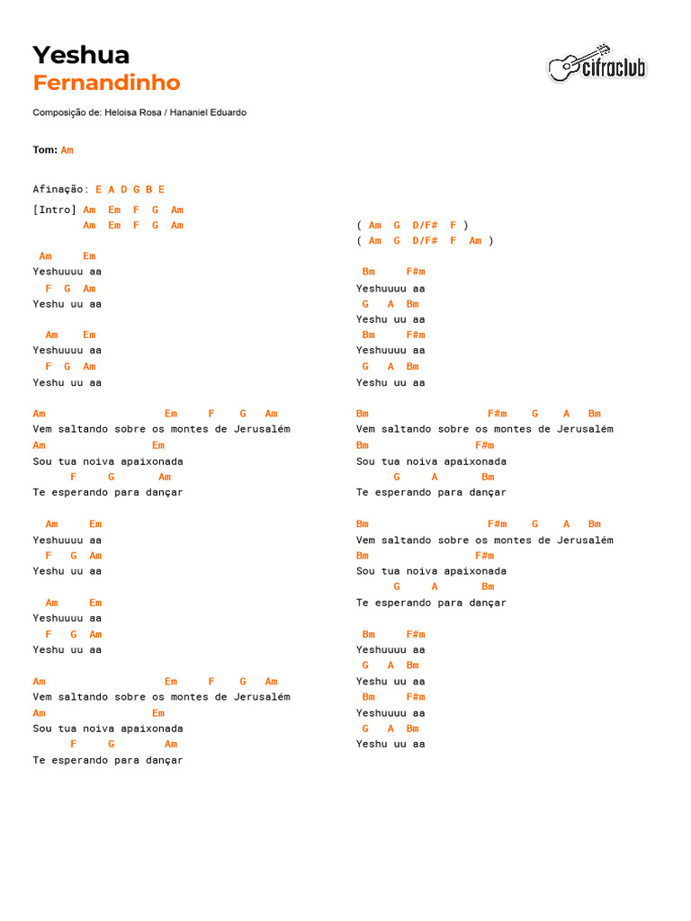 Cifra Club - Fernandinho - Yeshua | PDF