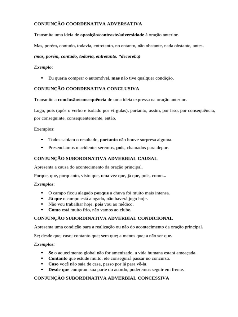 A Conjunção Coordenativa Adversativa | PDF | Pronome | Administração ...