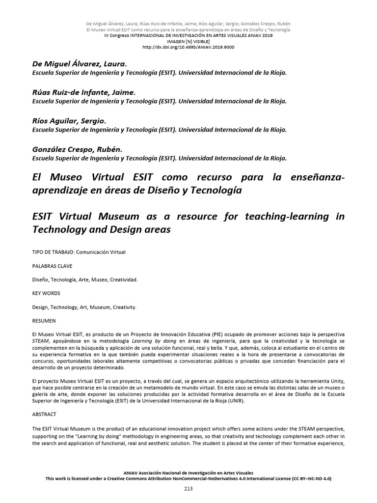 Museo Virtual ESIT: Innovación en Diseño | PDF | Diseño | Realidad virtual