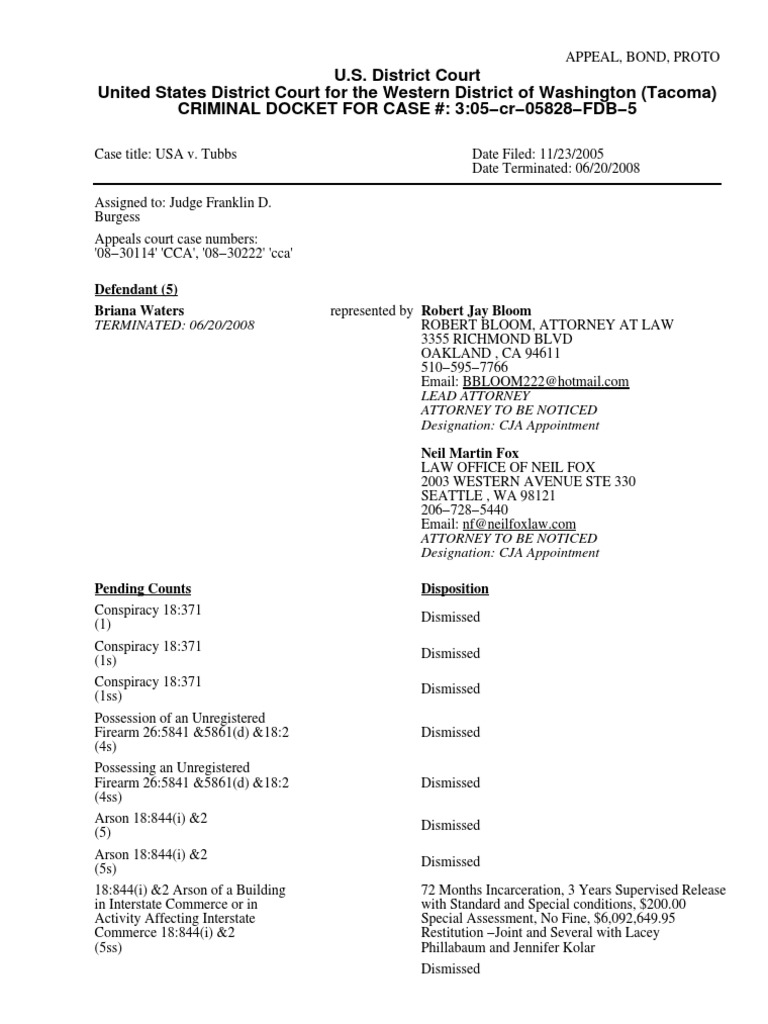 U.S. District Court United States District Court For The Western ...