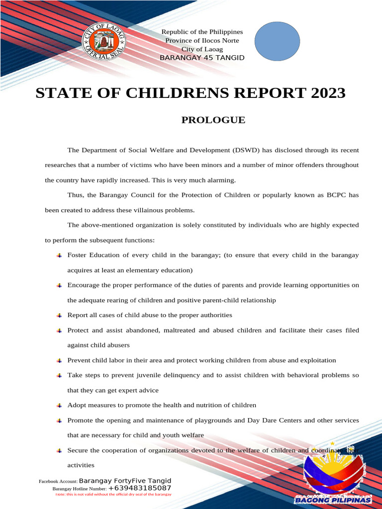 State of Childrens Reports 2023 | PDF | Child Abuse | Child Protection