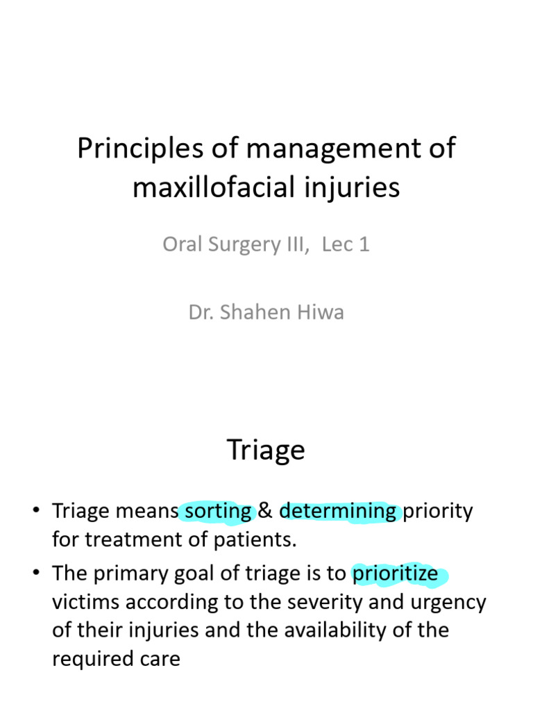 lec1.principles of maxfax trauma management | PDF | Wound | Major Trauma