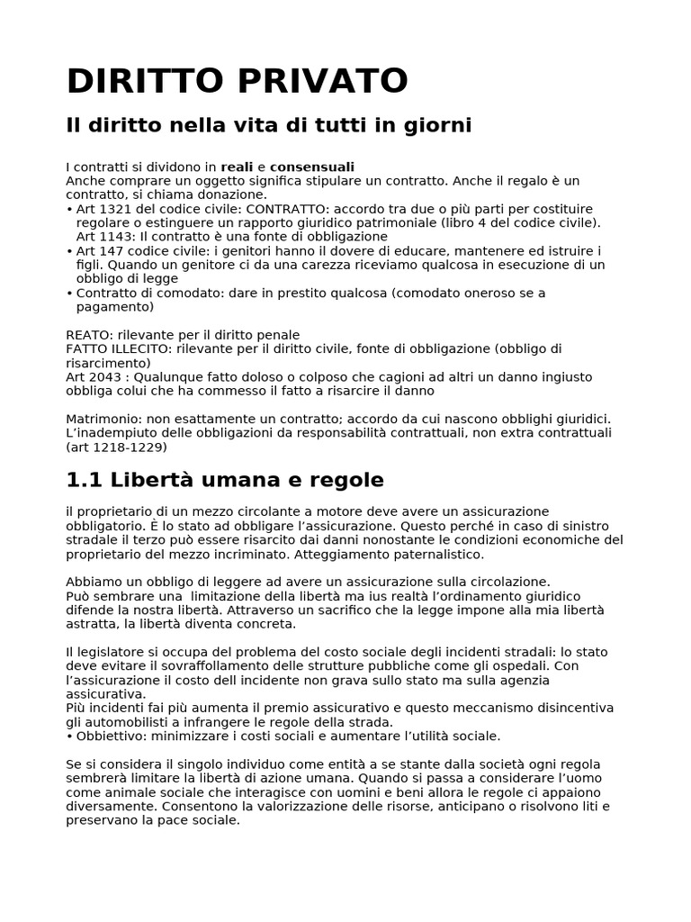 Diritto Privato | PDF