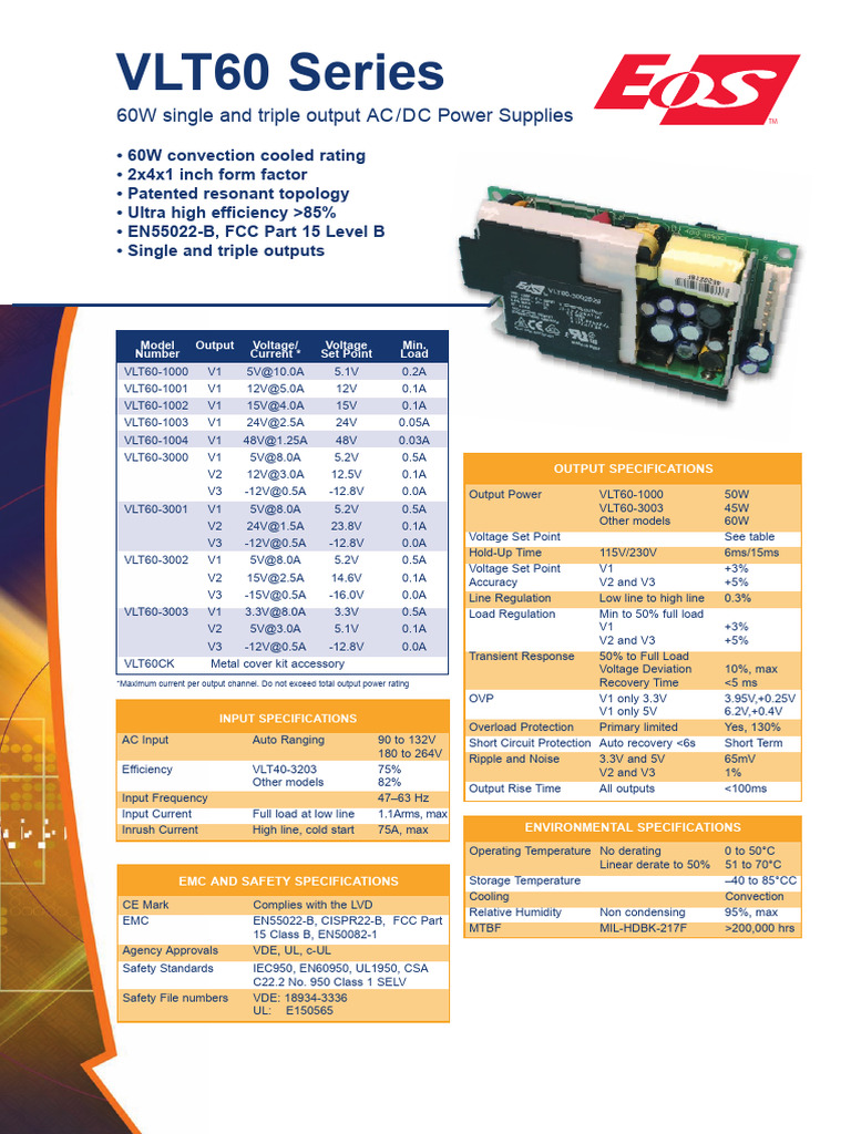 VLT60 | PDF | Power Supply | Electromagnetism