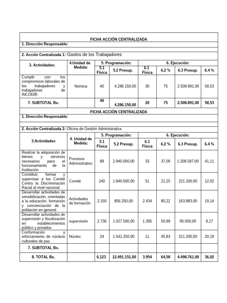 Informe de Ejecución INCODIR 2024 | PDF | Racismo | Discriminación y ...