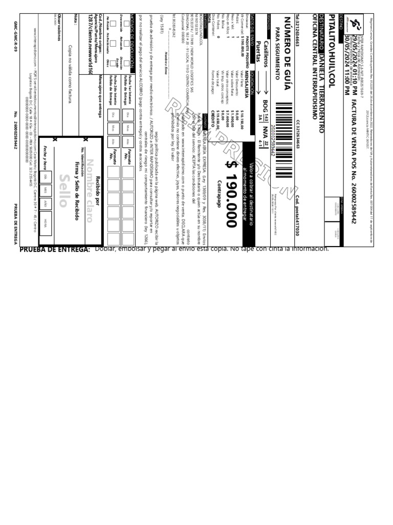 Guía de Pago Contra Entrega | PDF | Pagos | Industrias de servicio