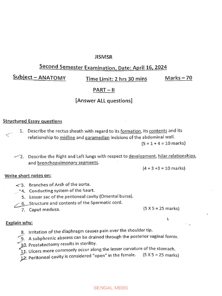 Jismsr2nd Semester 2023 All Paper | PDF