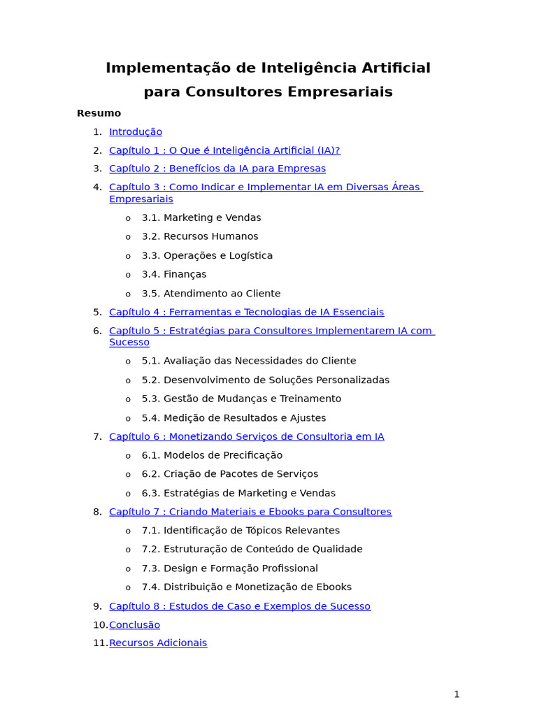 Implementação de IA para Consultores | PDF | Inteligência artificial ...
