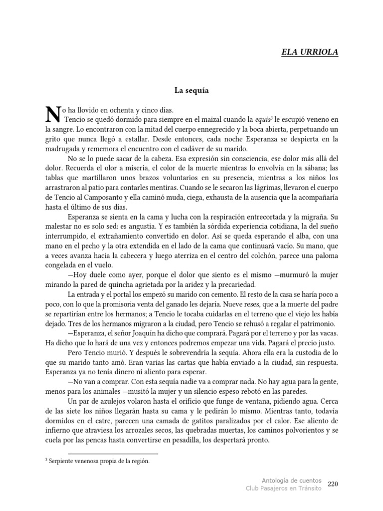 La sequía y el dolor de Esperanza | PDF
