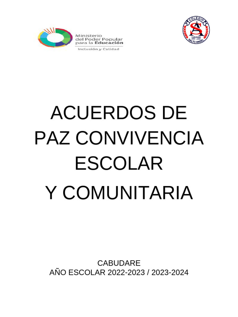 Normas de Convivencia Escolar | PDF | Educación de la primera infancia ...