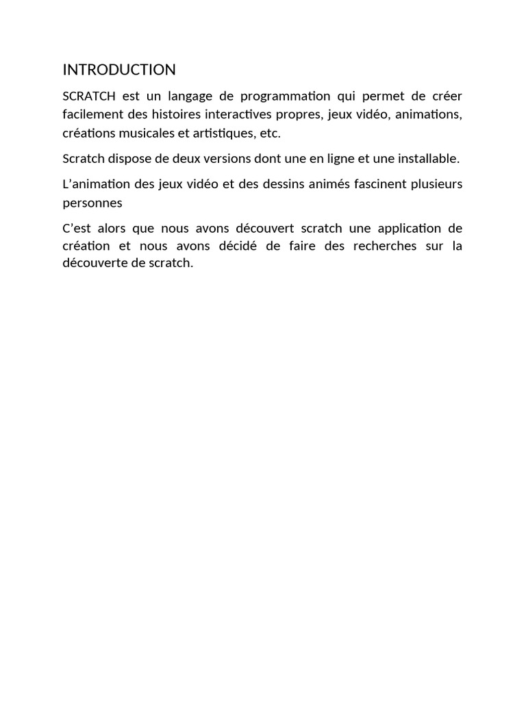 Introduction à Scratch en informatique | PDF | Programme informatique ...