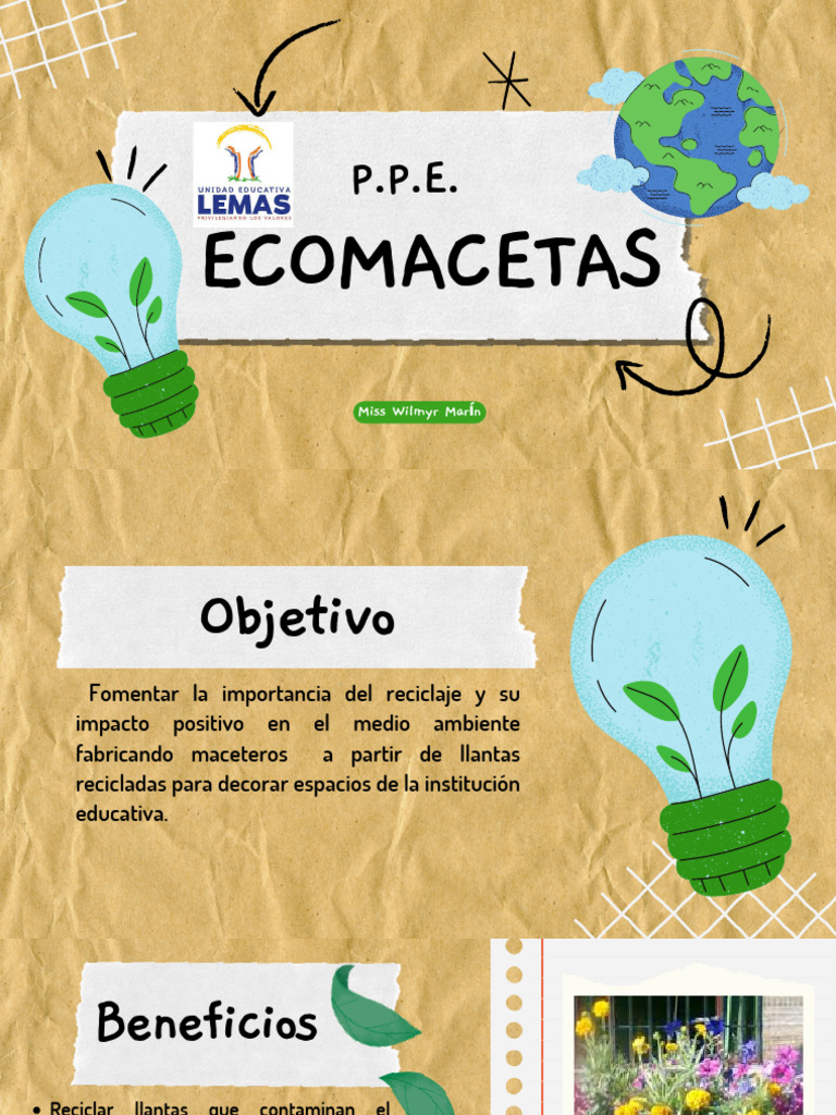 Maceteros Ecológicos con Llantas Recicladas | PDF | Residuos | Reciclaje