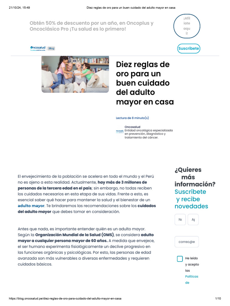 Cuidados esenciales para adultos mayores | PDF | Adultos | Vejez